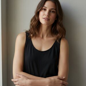 Eileen Fisher Organic Cotton Black Tank Top Size X-Small NWOT